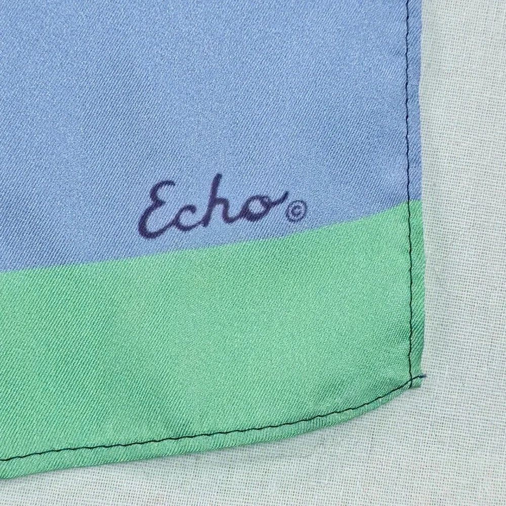 Echo Women Colorblock Theory Oblong Silk Scarf Modernist Artsy Feminine NWT